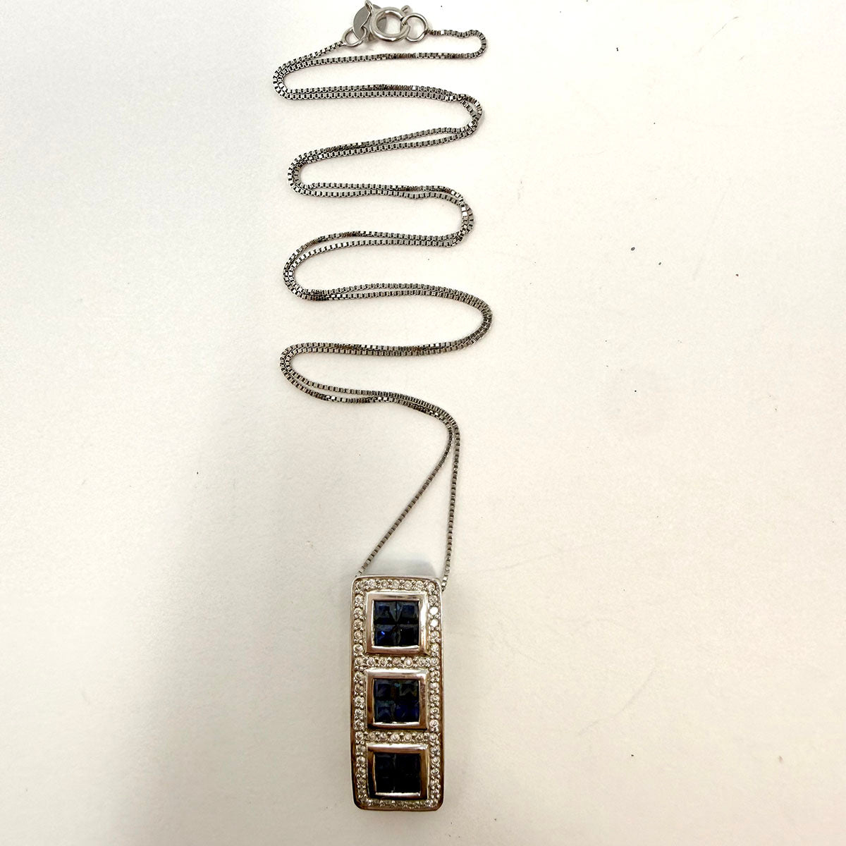 Sapphire and Diamond Pendant Necklace