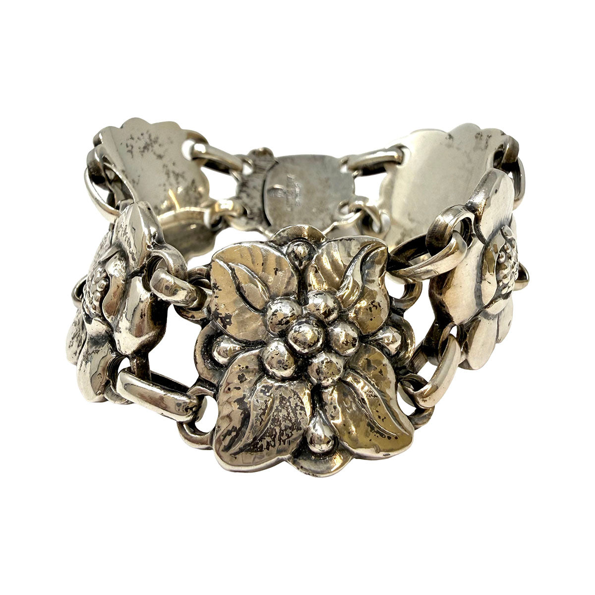 Vintage Floral Link  Bracelet
