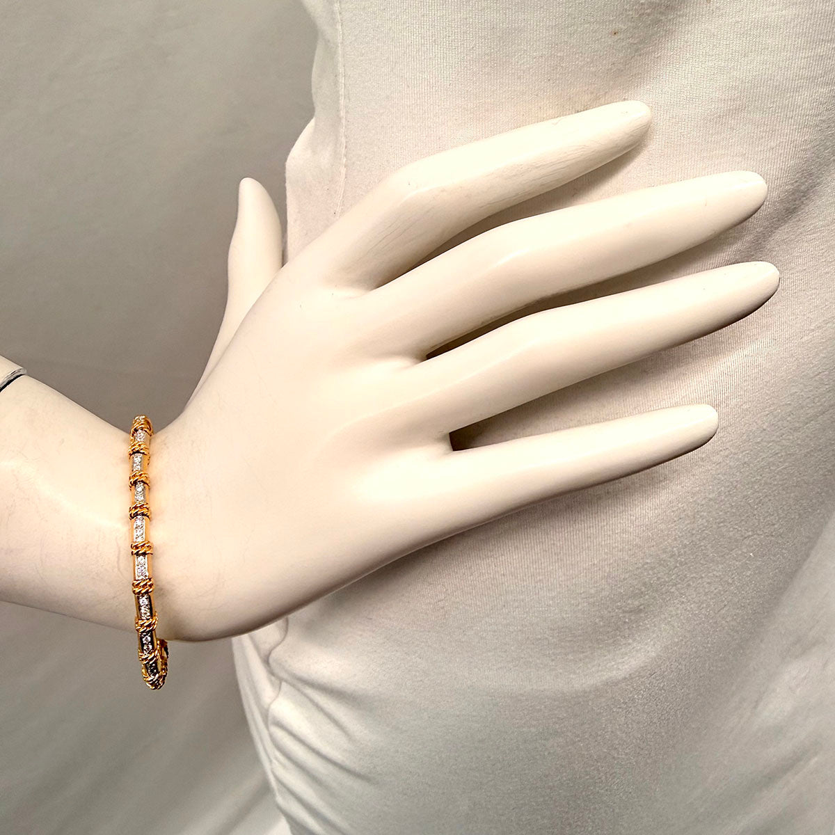 18K Rose Gold Cuff Bracelet with 40 Full Cut Diamonds