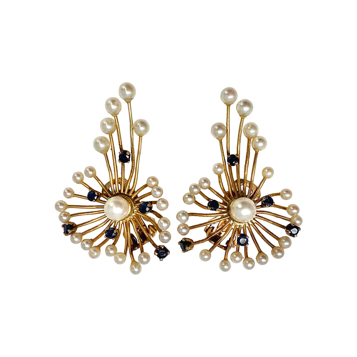 Sapphire and Pearl Earrings