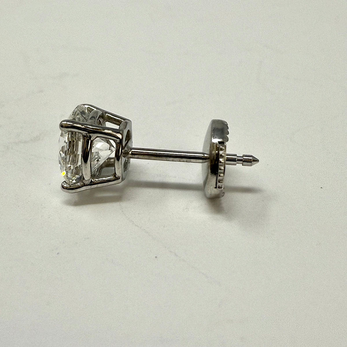 14K White Gold Lab Grown 2.09ct Diamond Stud Earrings