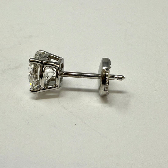 14K White Gold Lab Grown 2.09ct Diamond Stud Earrings