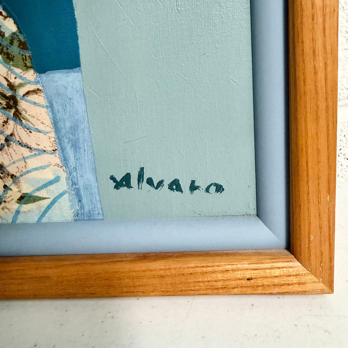 Framed Oil Painting "La Gata Blanca" Signed Alvaro