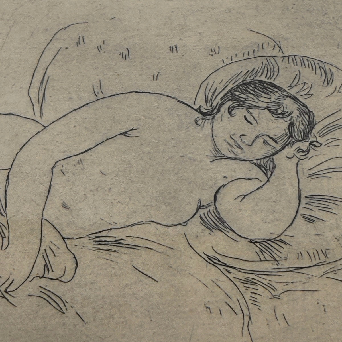 Renoir Etching " Femme Nue Couchee" Restrike