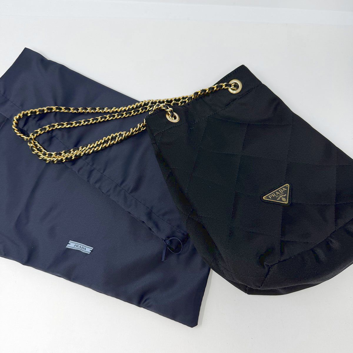 Prada Quilted Satin Drawstring Shoulder Bag
