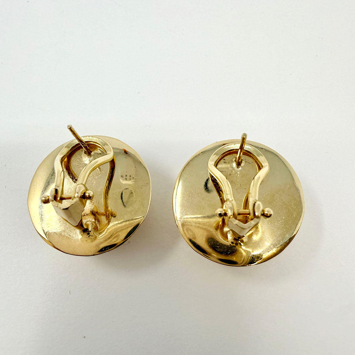 14K Gold Basket Weave Dome Earrings