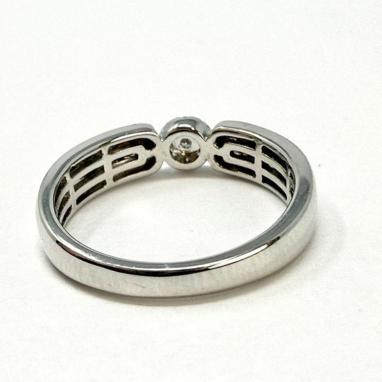 14K White Gold Ring with 0.07ct Pave Diamond