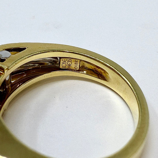 Jose Hess 18K Yellow and White Gold Ring with 4 Straight Baguette Diamonds