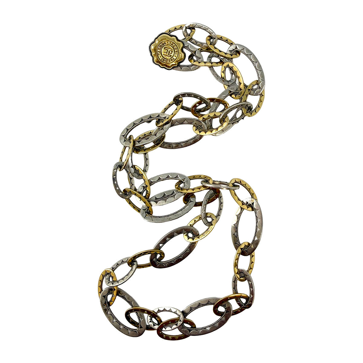 Tacori Sterling and 18K Gold Oval Link Necklace
