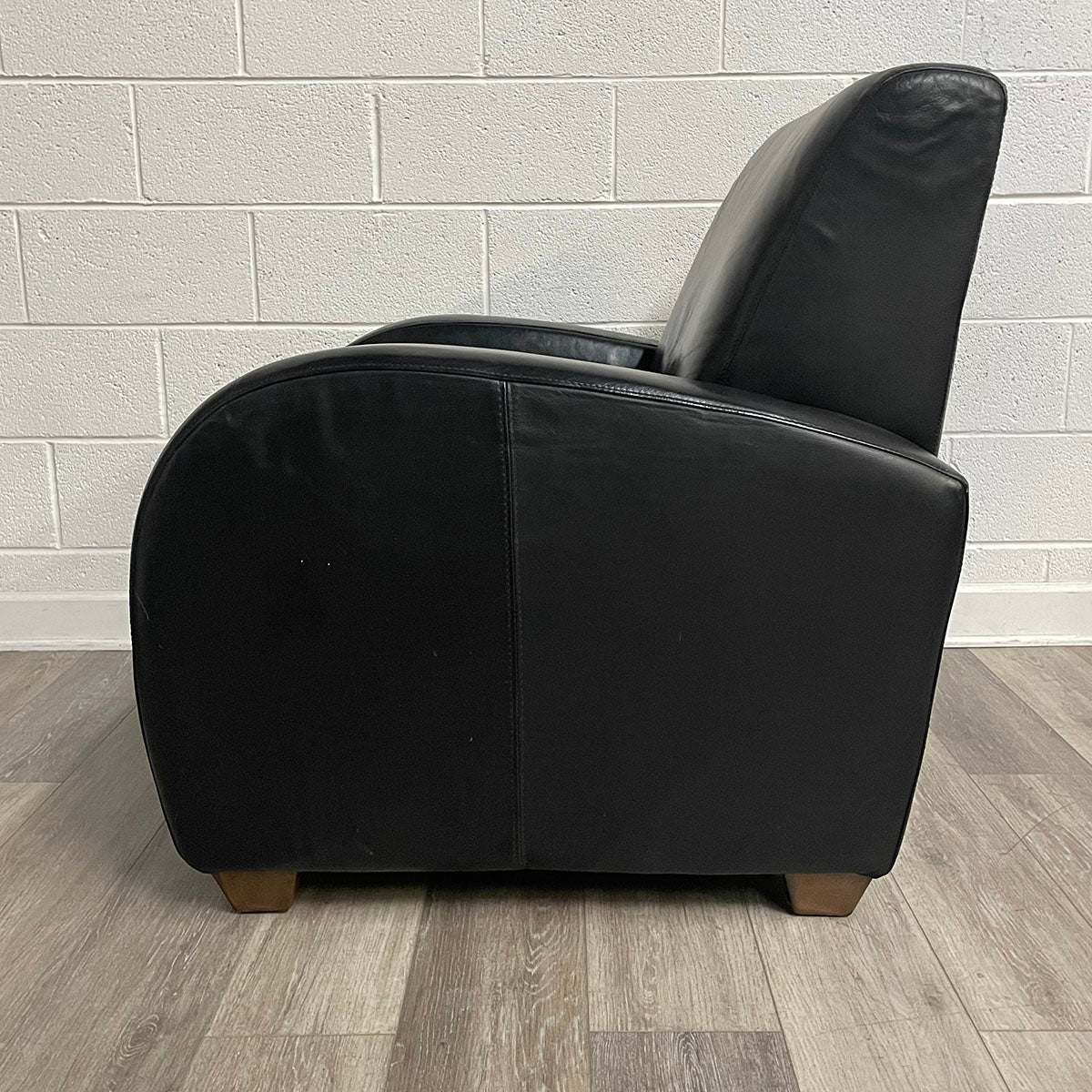 Black Leather Chair & Ottoman