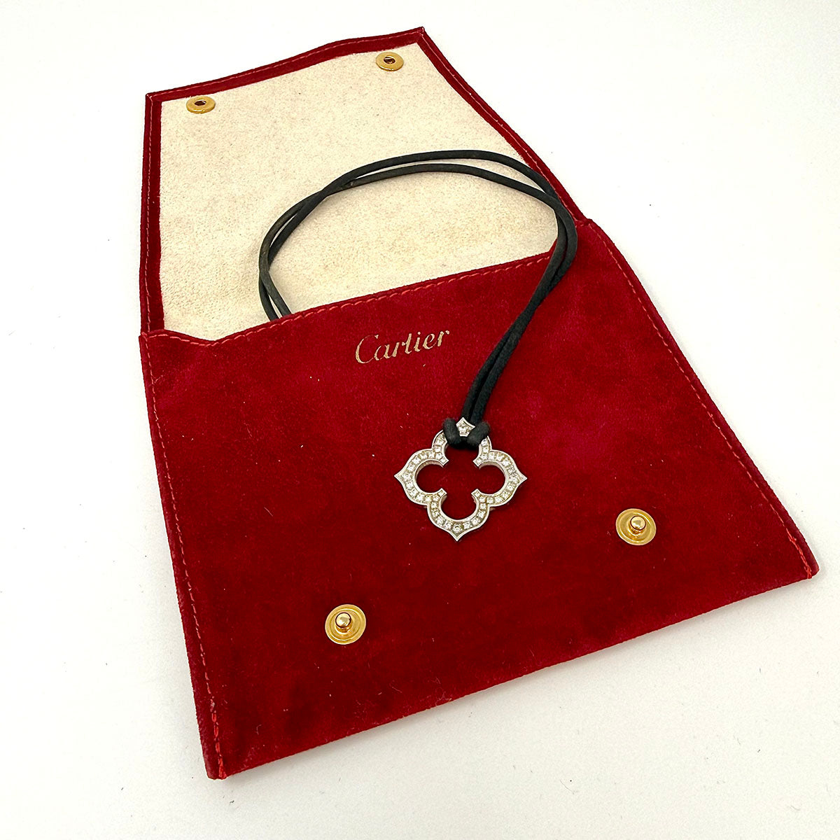 Cartier Quatrefoil Diamond Pendant Necklace