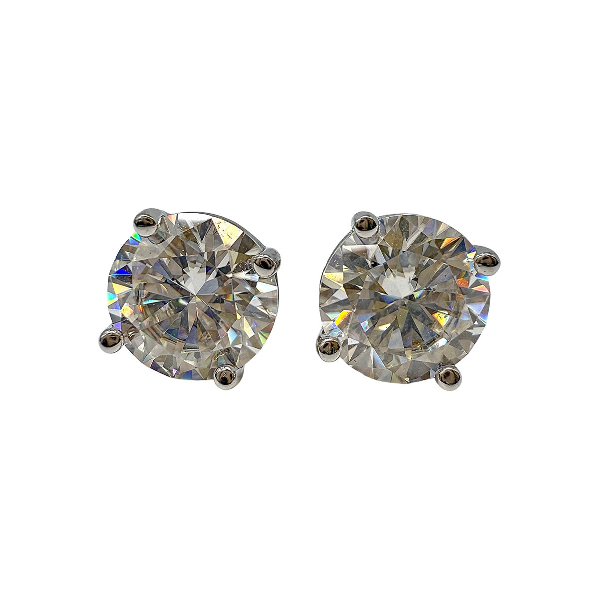8mm Round Moissanite Stud Earrings