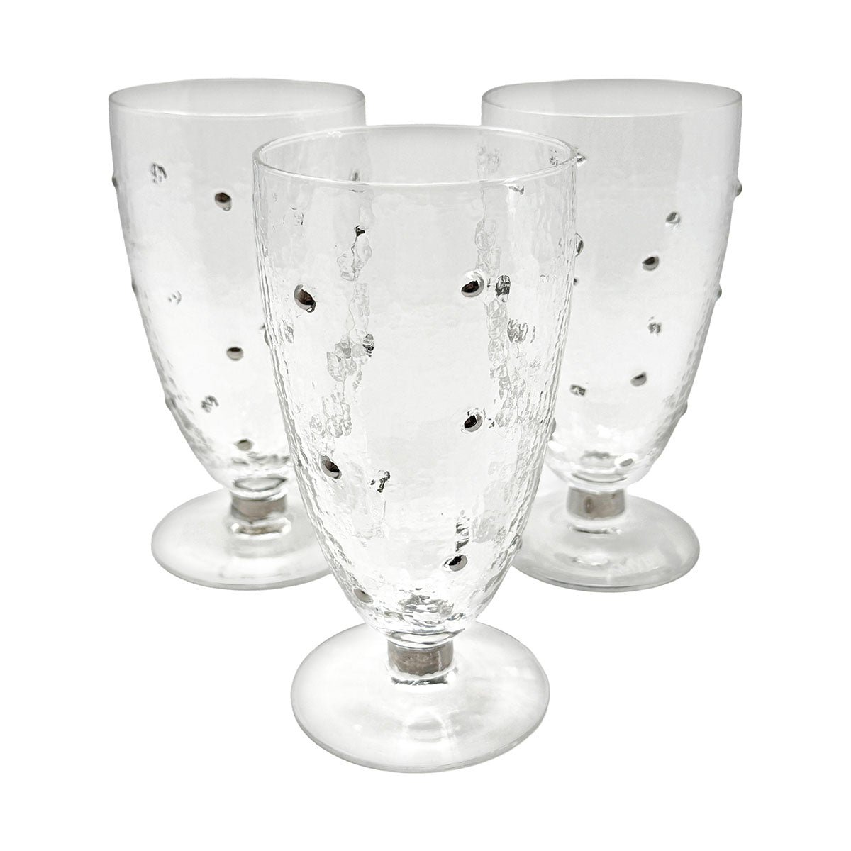 Set of 6 Smeyers Hand Blown Iced Tea Glasses w/ Platinum Dots