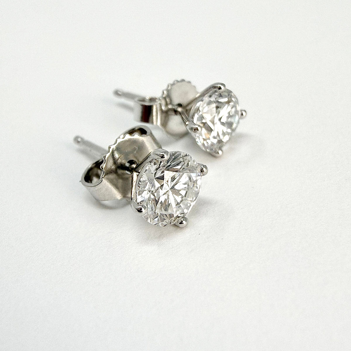 14K White Lab Grown Diamond Stud Earrings