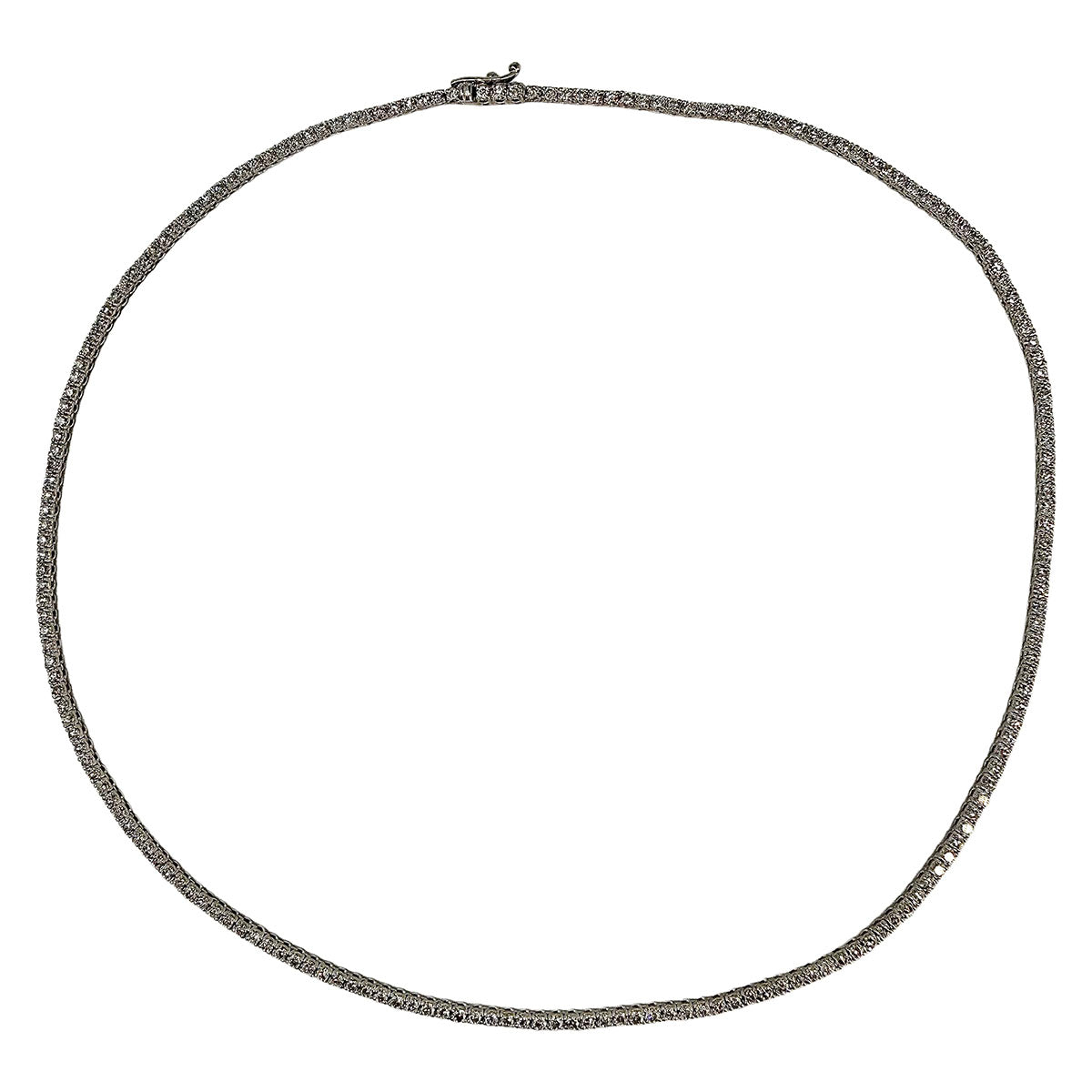 14K White Gold 4.25 ct.  Lab Grown Diamond Tennis Necklace