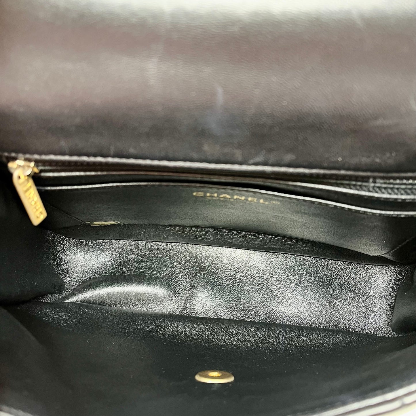 Chanel Reverse Chevron  Top Handle Bag