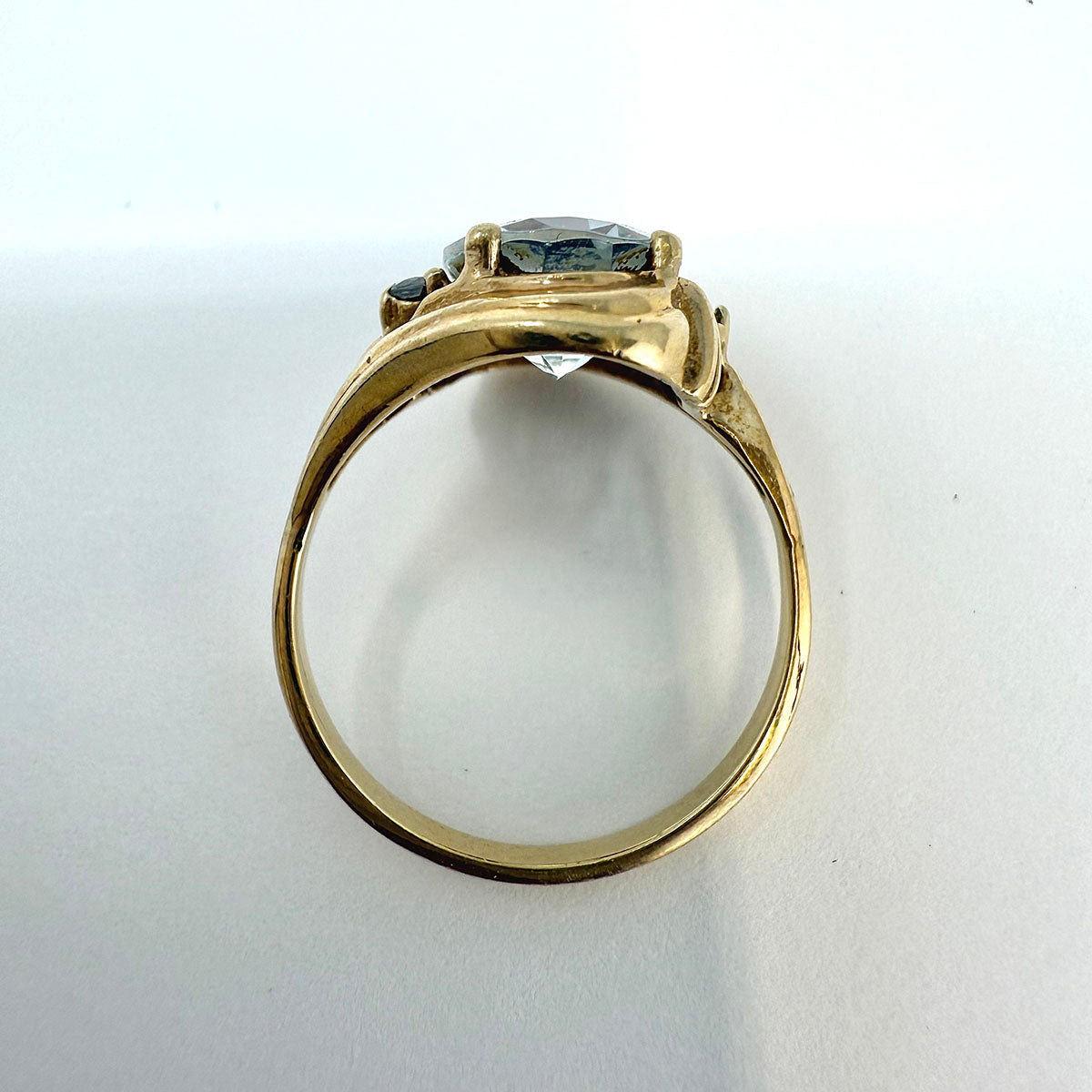 14K Gold Ring with Aquamarine