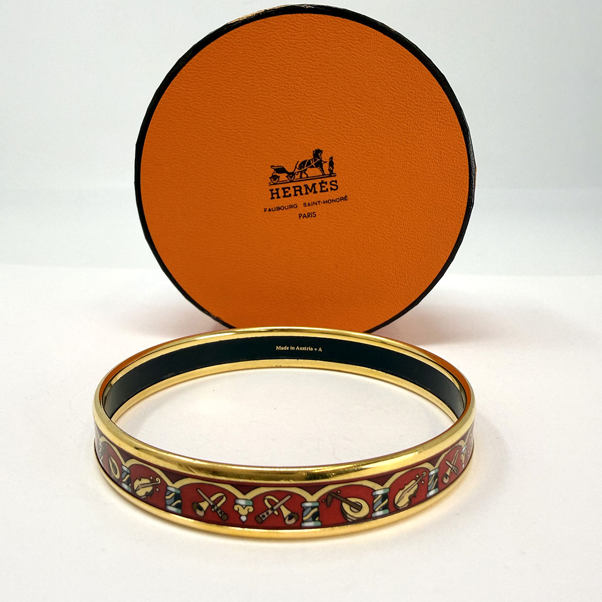 Hermes Narrow Enamel Bangle Bracelet