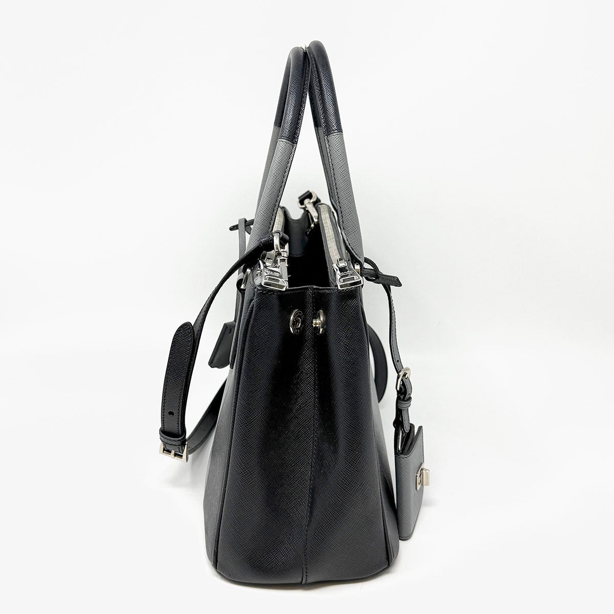 Prada Bicolor Double Zip Galleria Tote