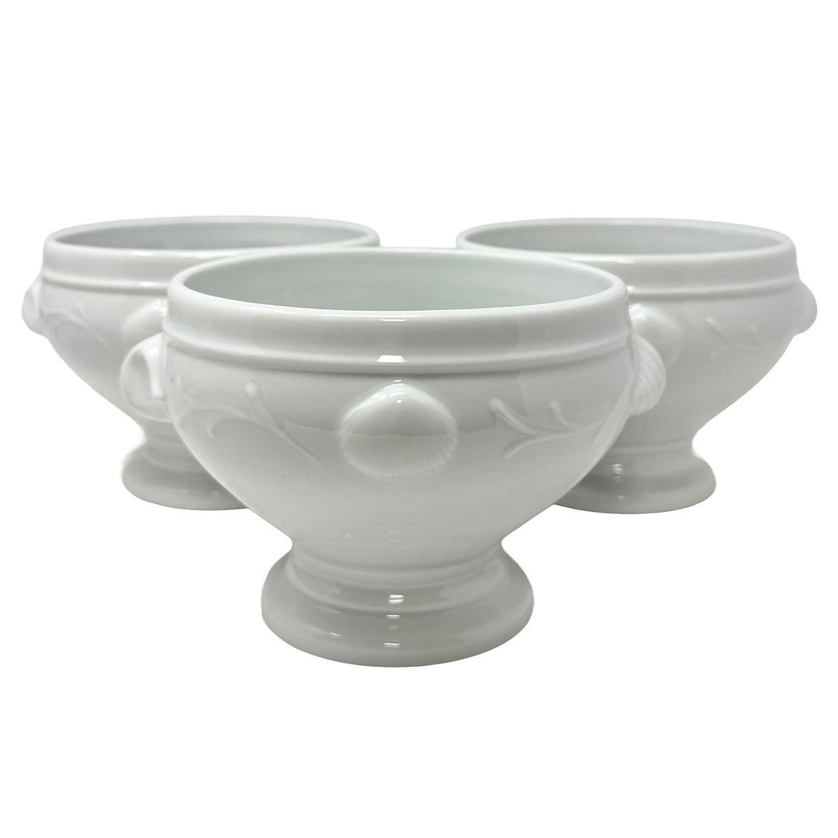 6 PC  Footed Handled Soup Bowls