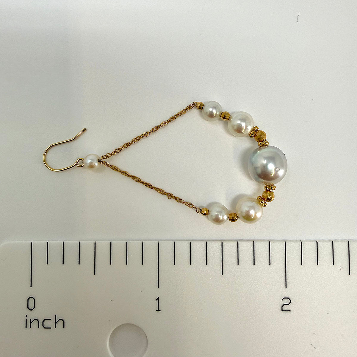18K Gold Dangle Earrings with Akoya Pearls