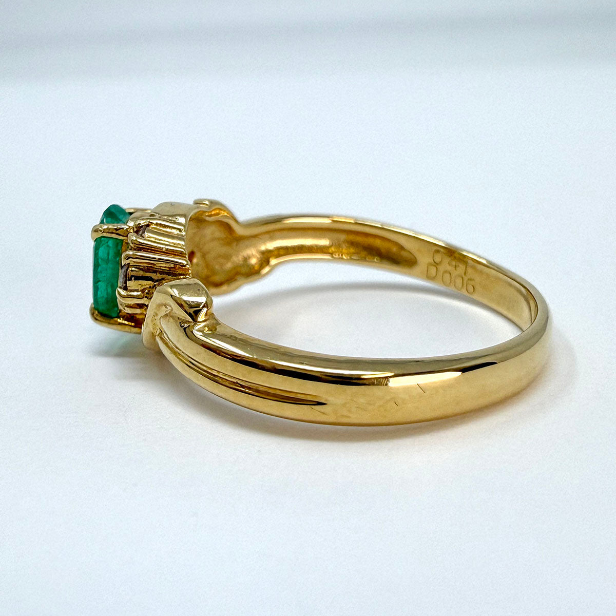 18K Emerald and Diamond Ring