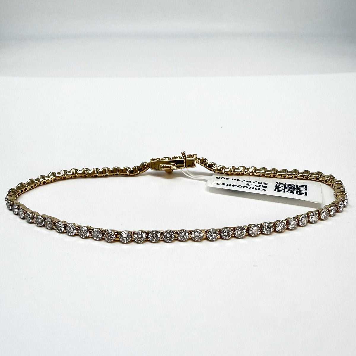 14K Gold Bracelet with Round, Marquise and  Emerald Cut Lab  Diamonds