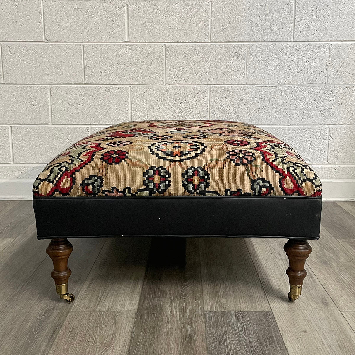 Kilim Upholstered Rectangular Ottoman