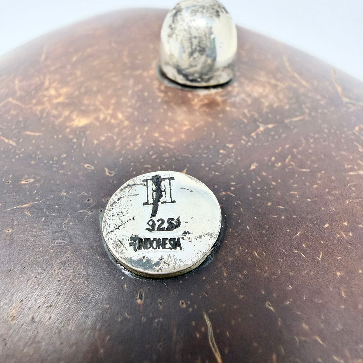 Coconut Bowl with Beaded Rim and Feet