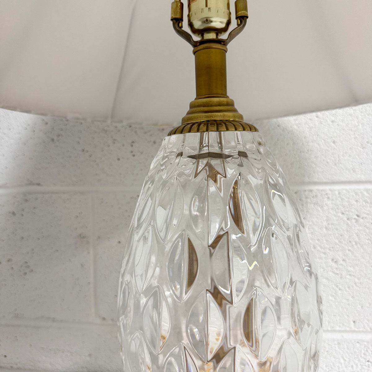 Crystal Lamp with Brass Base
