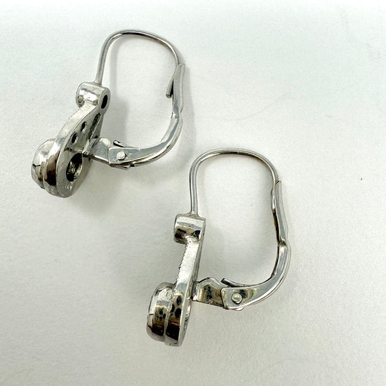 14K White Gold Diamond Drop Earrings