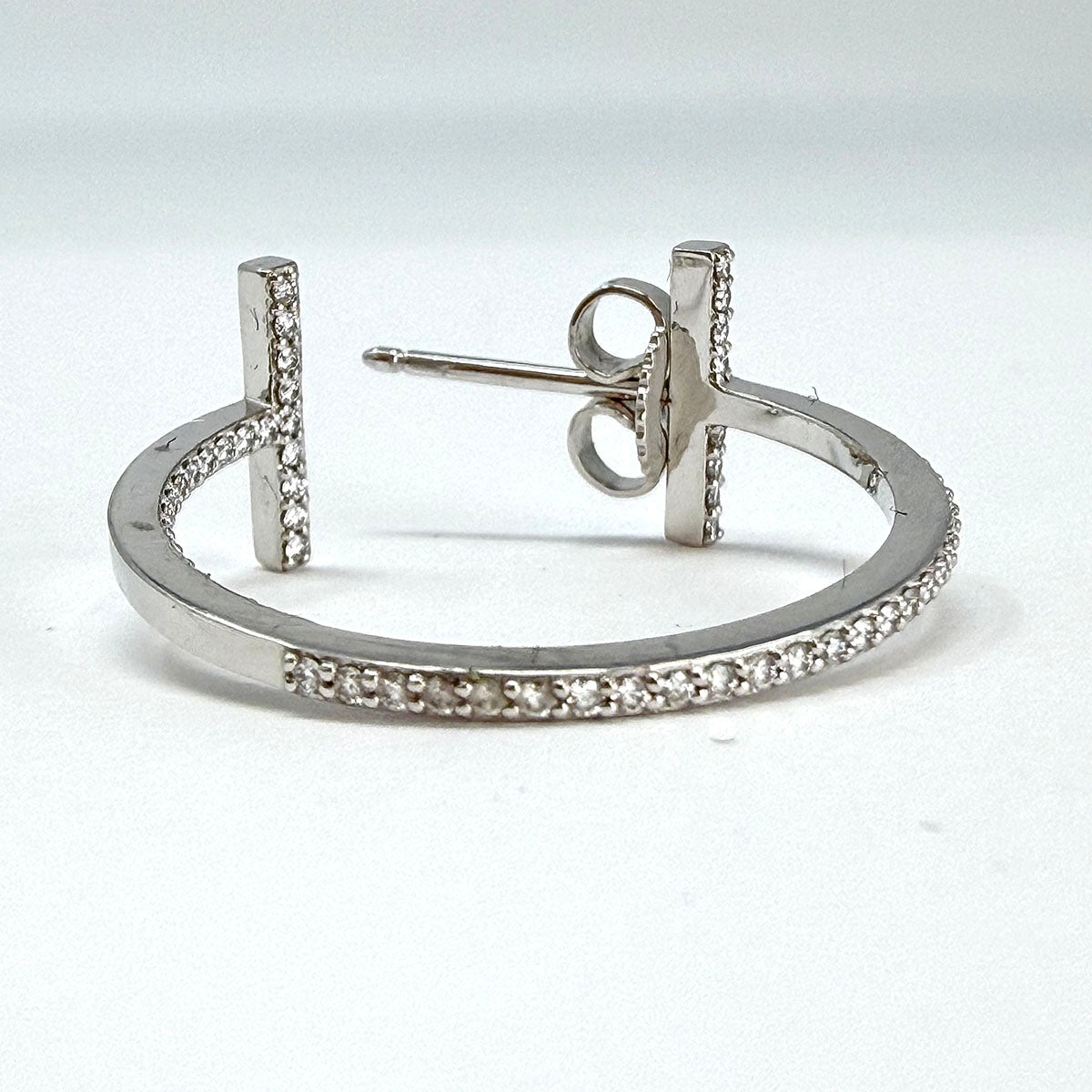Tiffany & Co. T Hoop Diamond Earrings