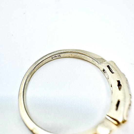 14K White Gold Band with 3 Straight Diamonds