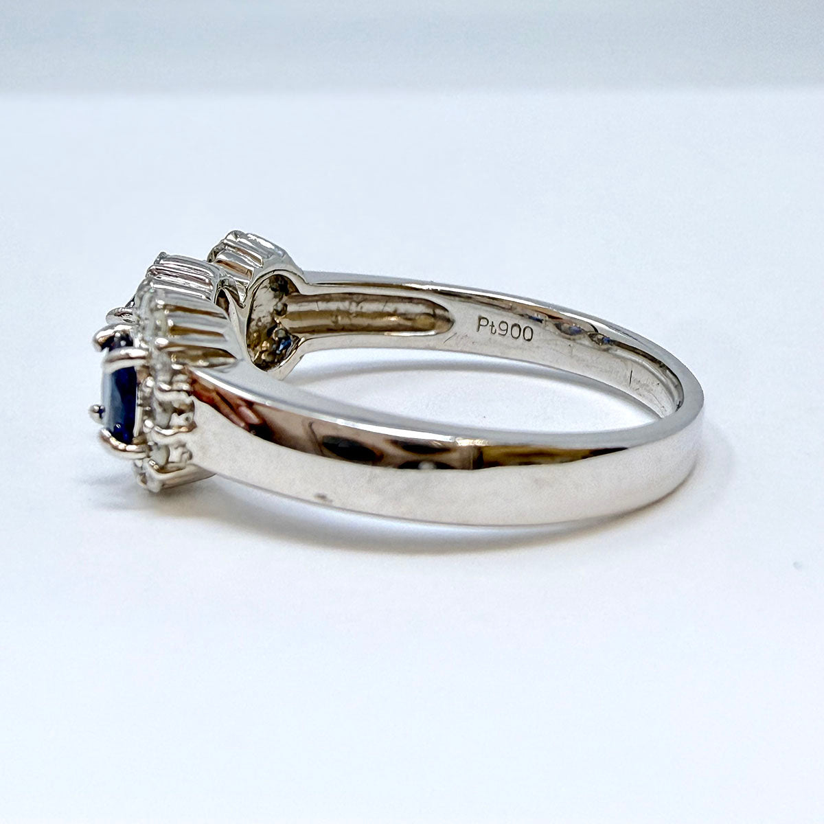 Platinum Sapphire and Diamond Ring
