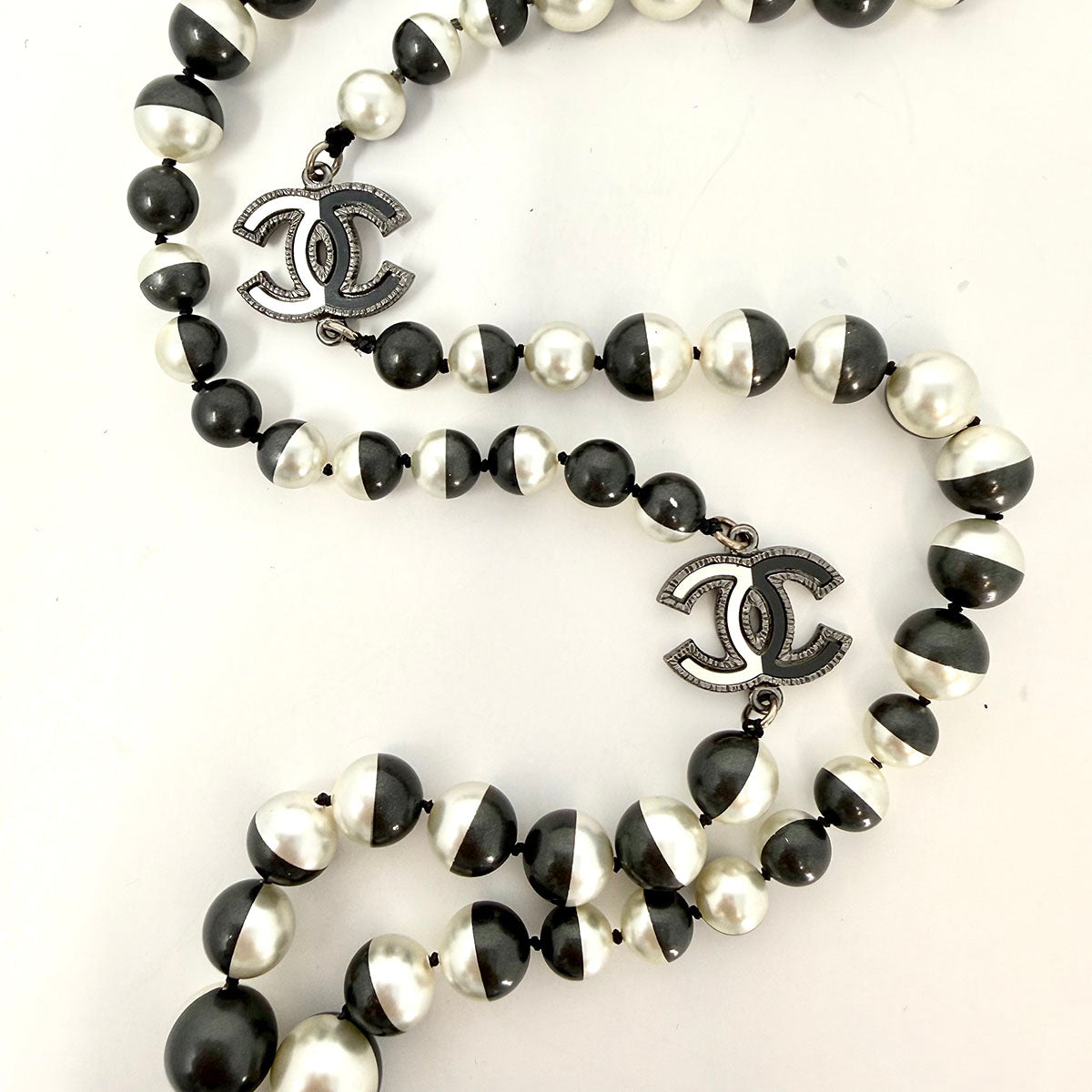 Chanel Faux Pearl CC Station Necklace