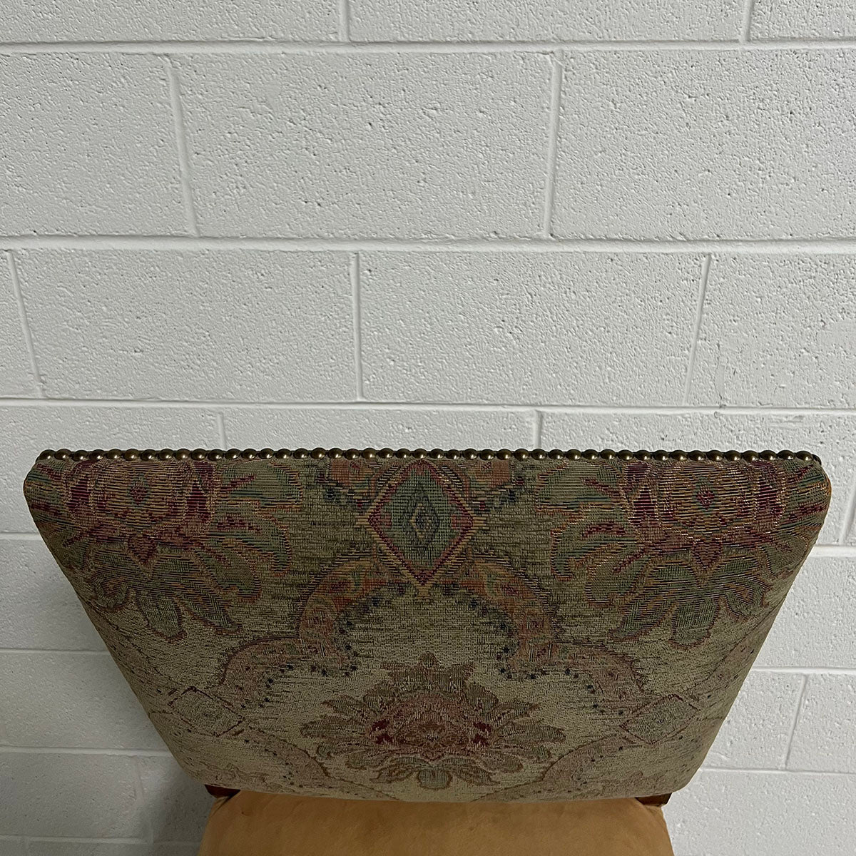 Set Of 6 Micro Suede and Embroidered Fabric Dining Chairs