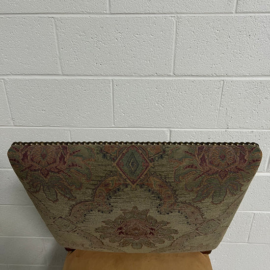 Set Of 6 Micro Suede and Embroidered Fabric Dining Chairs