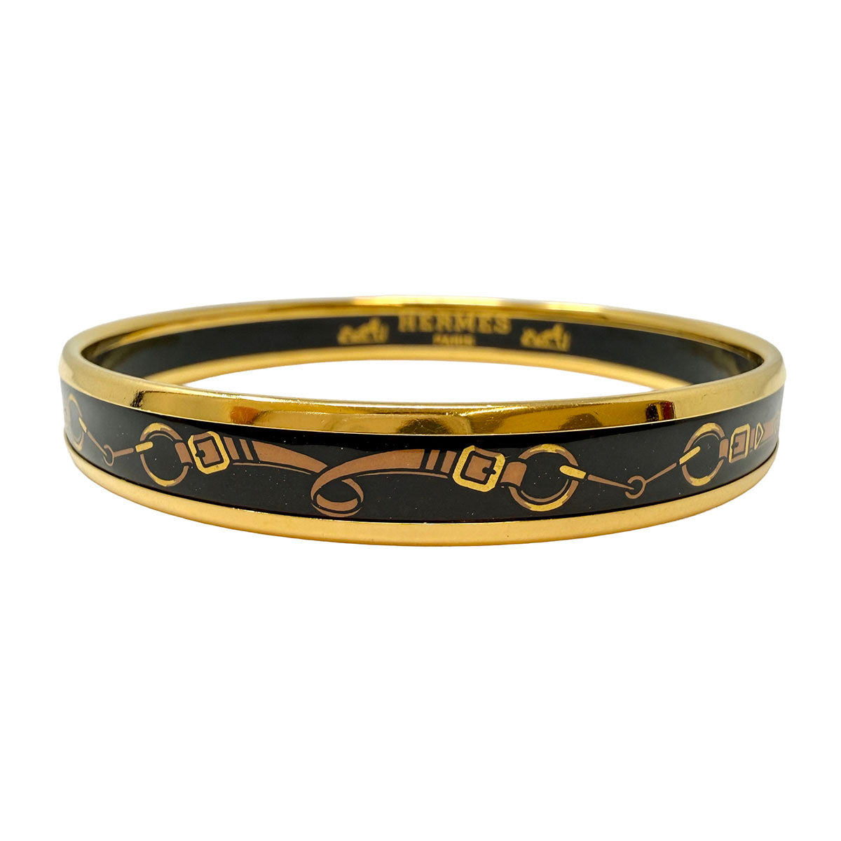 Hermes Narrow Enamel Bangle Bracelet