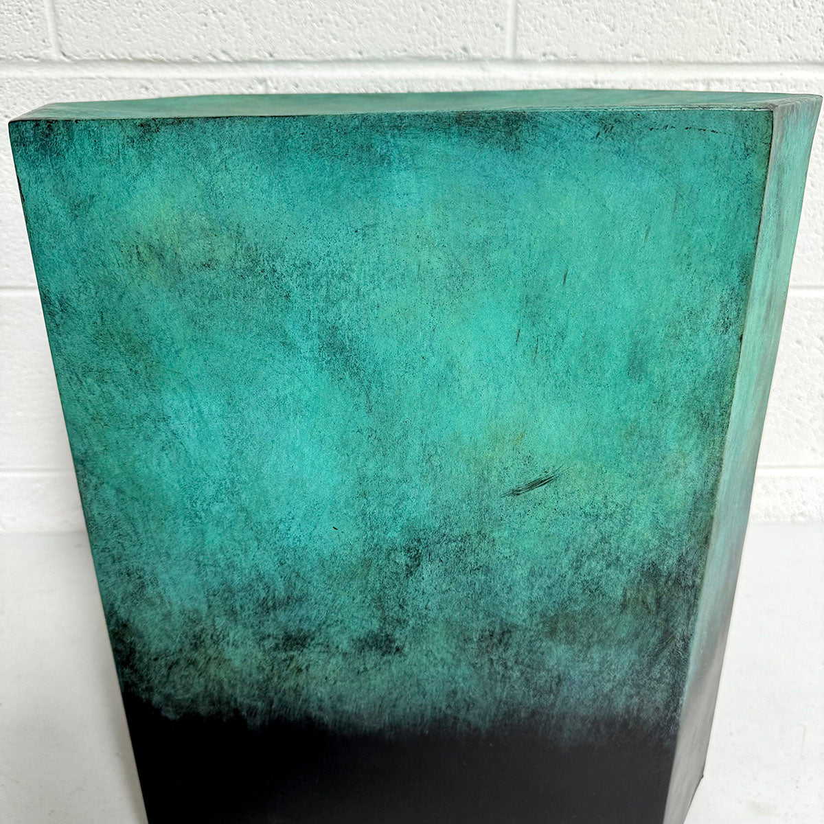 Verdigris Finish Metal Pedestal Stand/Small Table