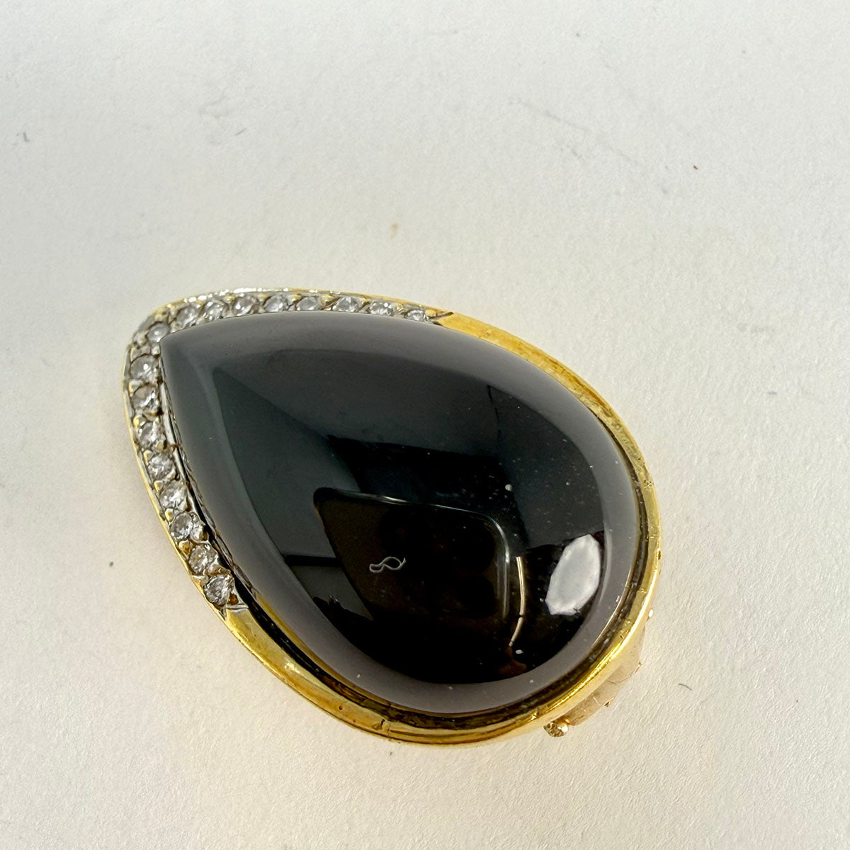 18K Gold Earrings with Onyx and Diamonds