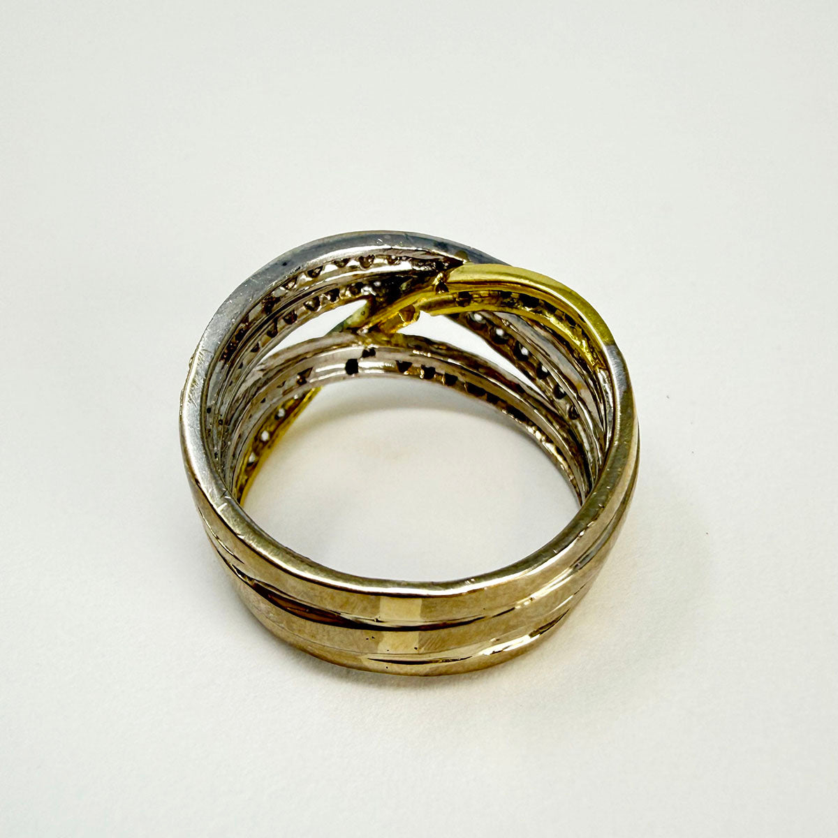 Simon G 18K Gold Diamond Crossover Ring