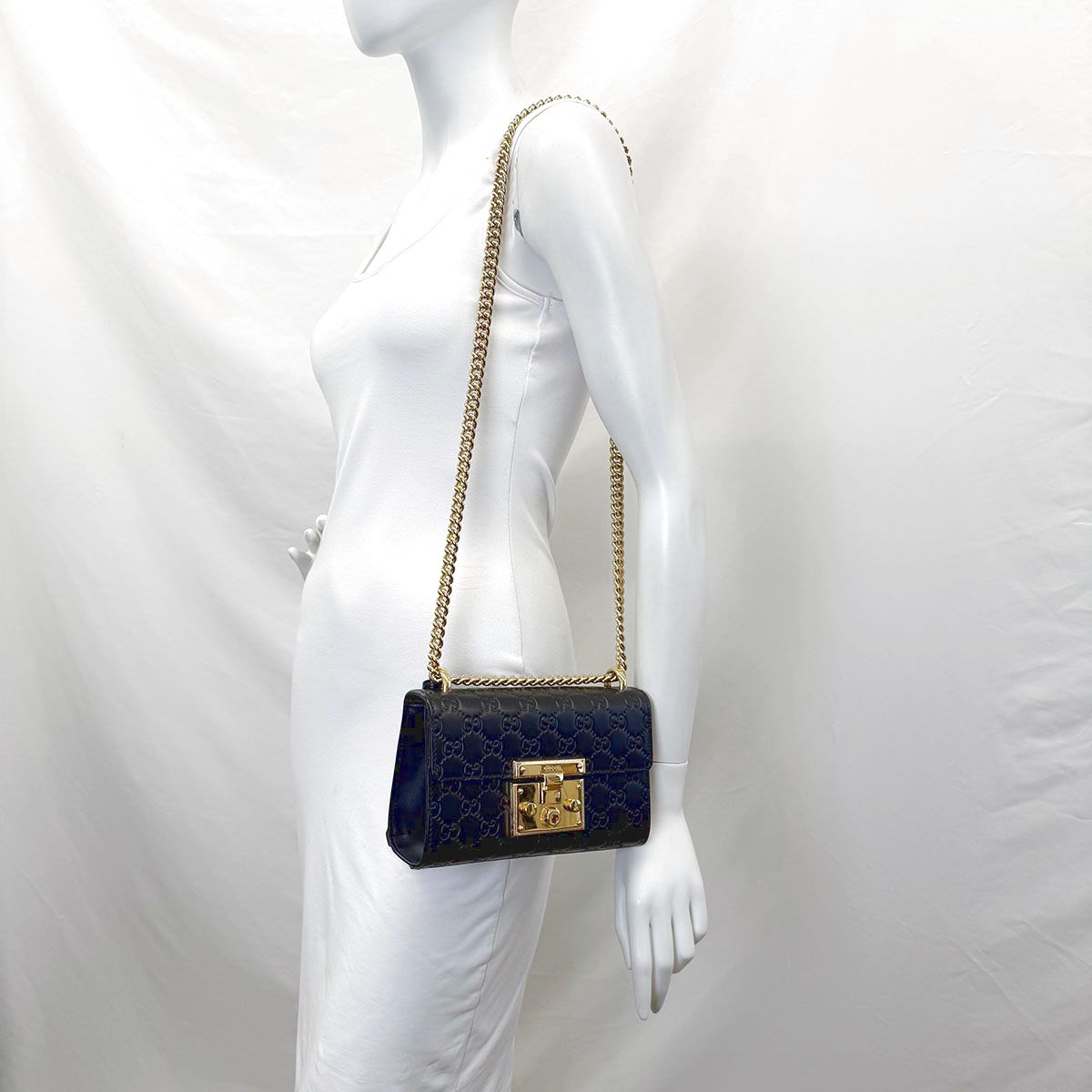 Gucci GG Signature Monogram  Padlock Bag
