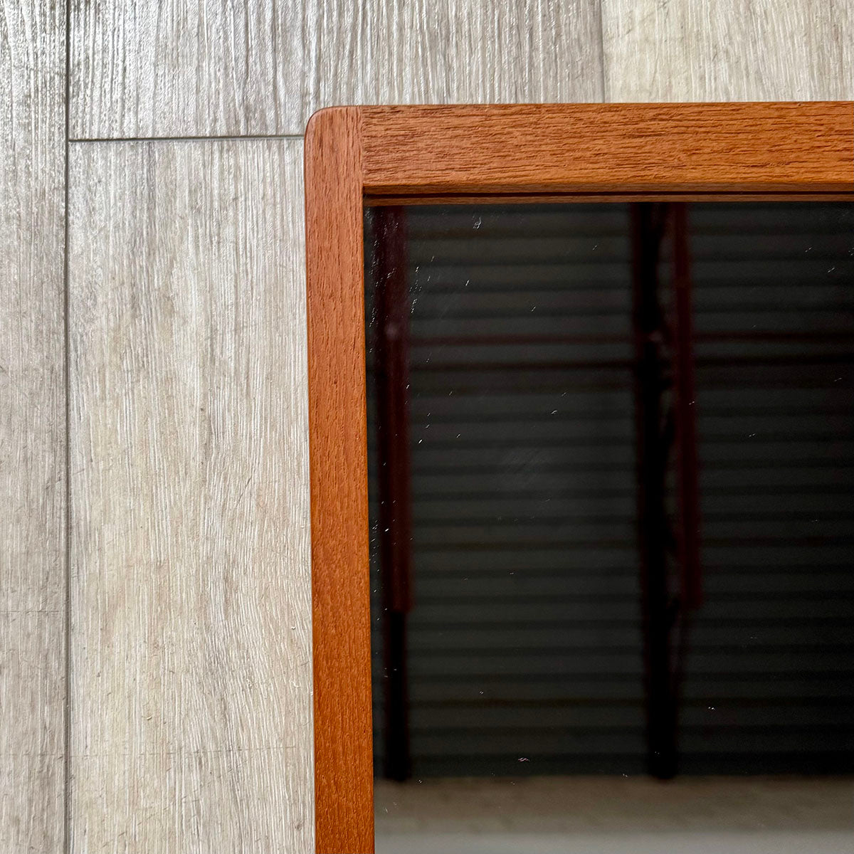 Danish Modern Teak Mirror with Glass Vase