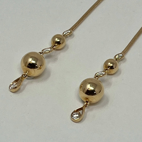 Crivelli 18K Rose Gold Drop Earrings with 8 Bezel Set Diamond
