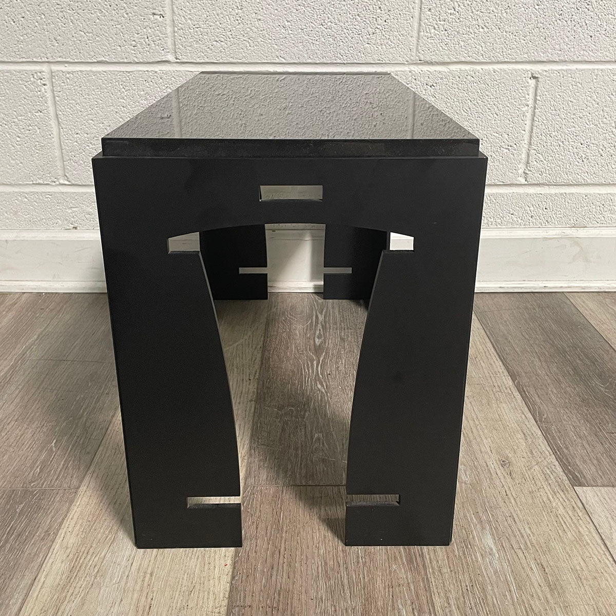 Pair Of Black Marble Top End Tables