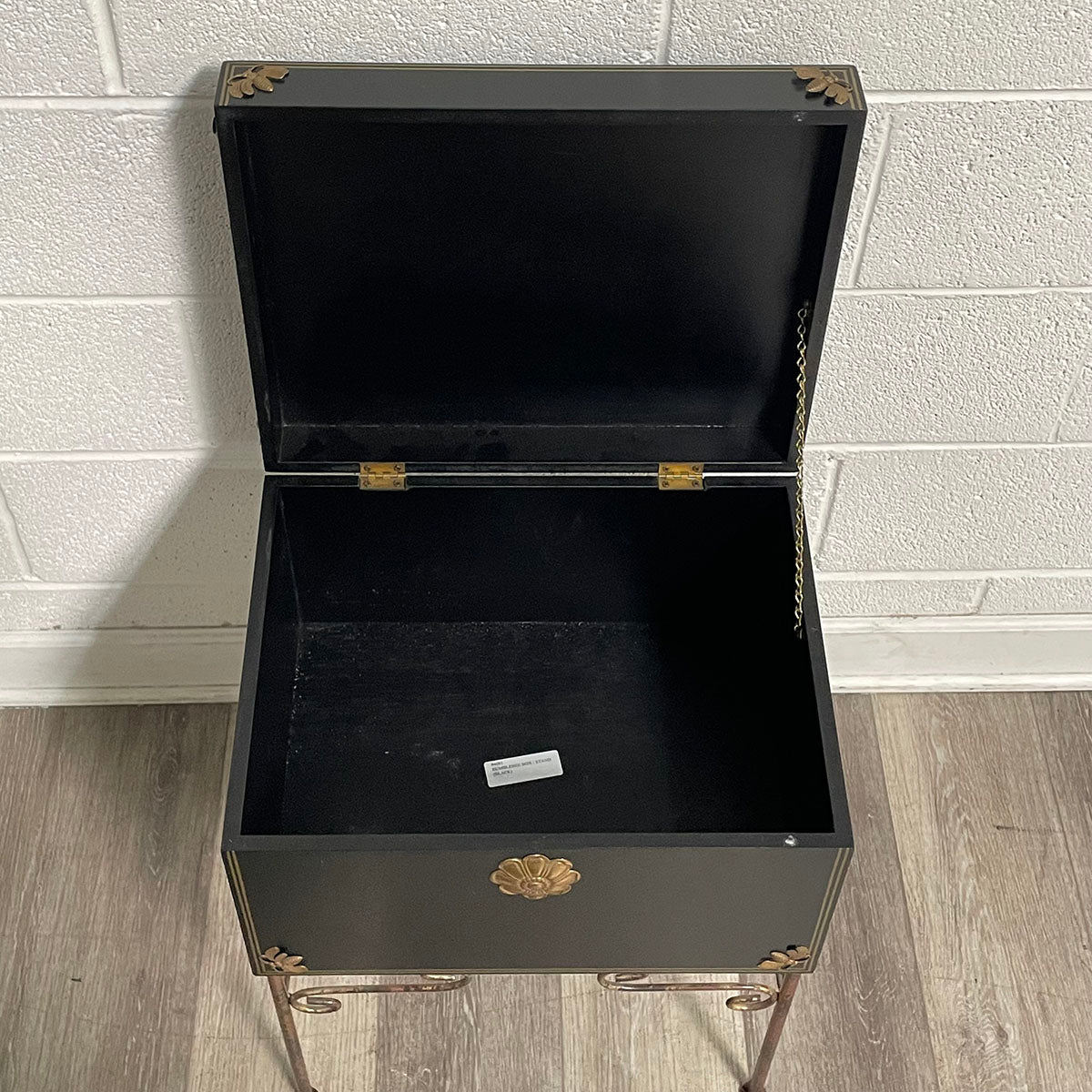 Decorative Black Box on Metal Stand