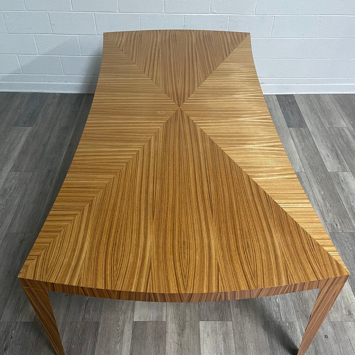 Wood Dining Table With Bookmatched Pattern