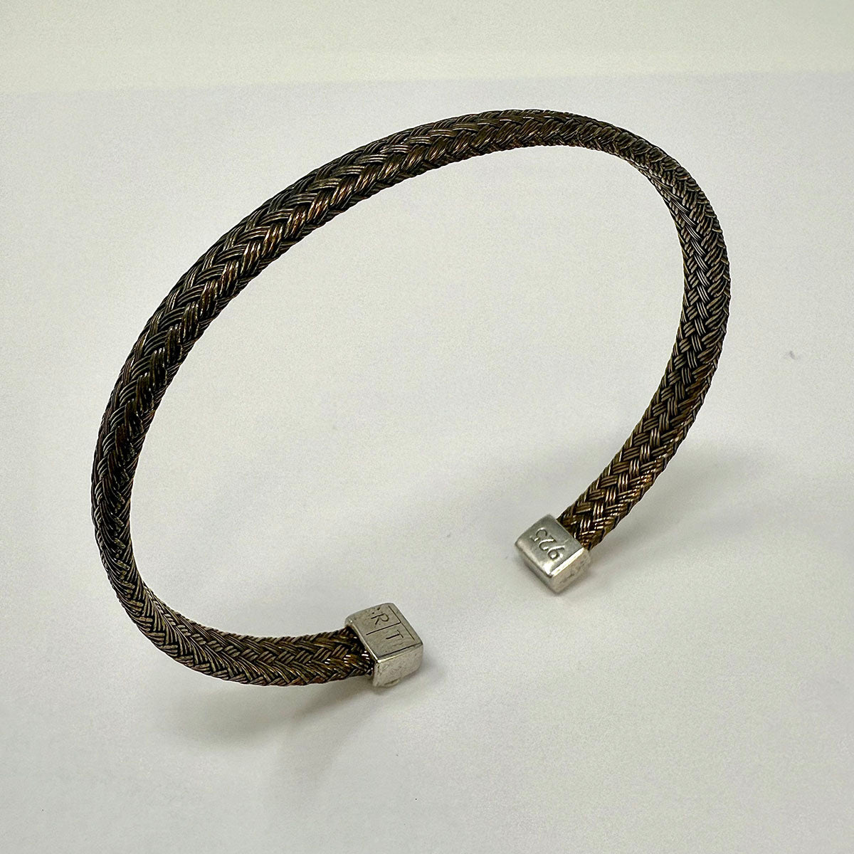 New Tateossian Sterling Silver and Cooper Weave Men's Cuff Bracelet