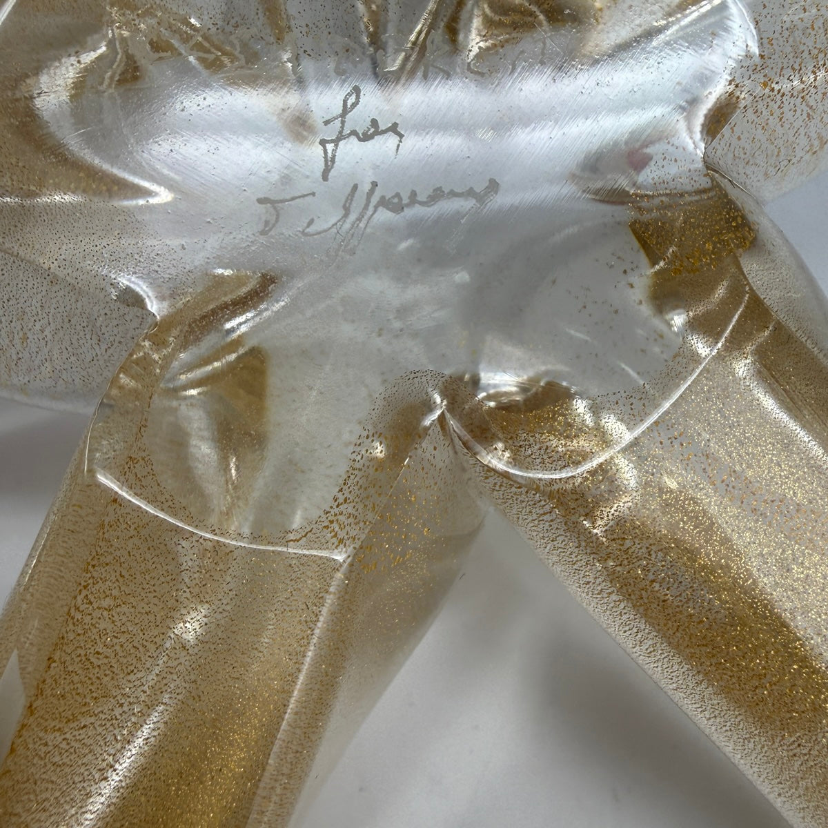 Elsa Peretti for Tiffany Starfish Murano GLass w Gold Flecks Paperweight