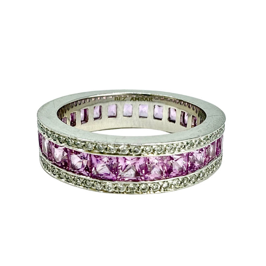 Bez Ambar Diamond and Pink Sapphire Eternity Ring